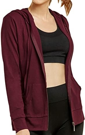Women's Thin Cotton Zip Up Hoodie Jacket
